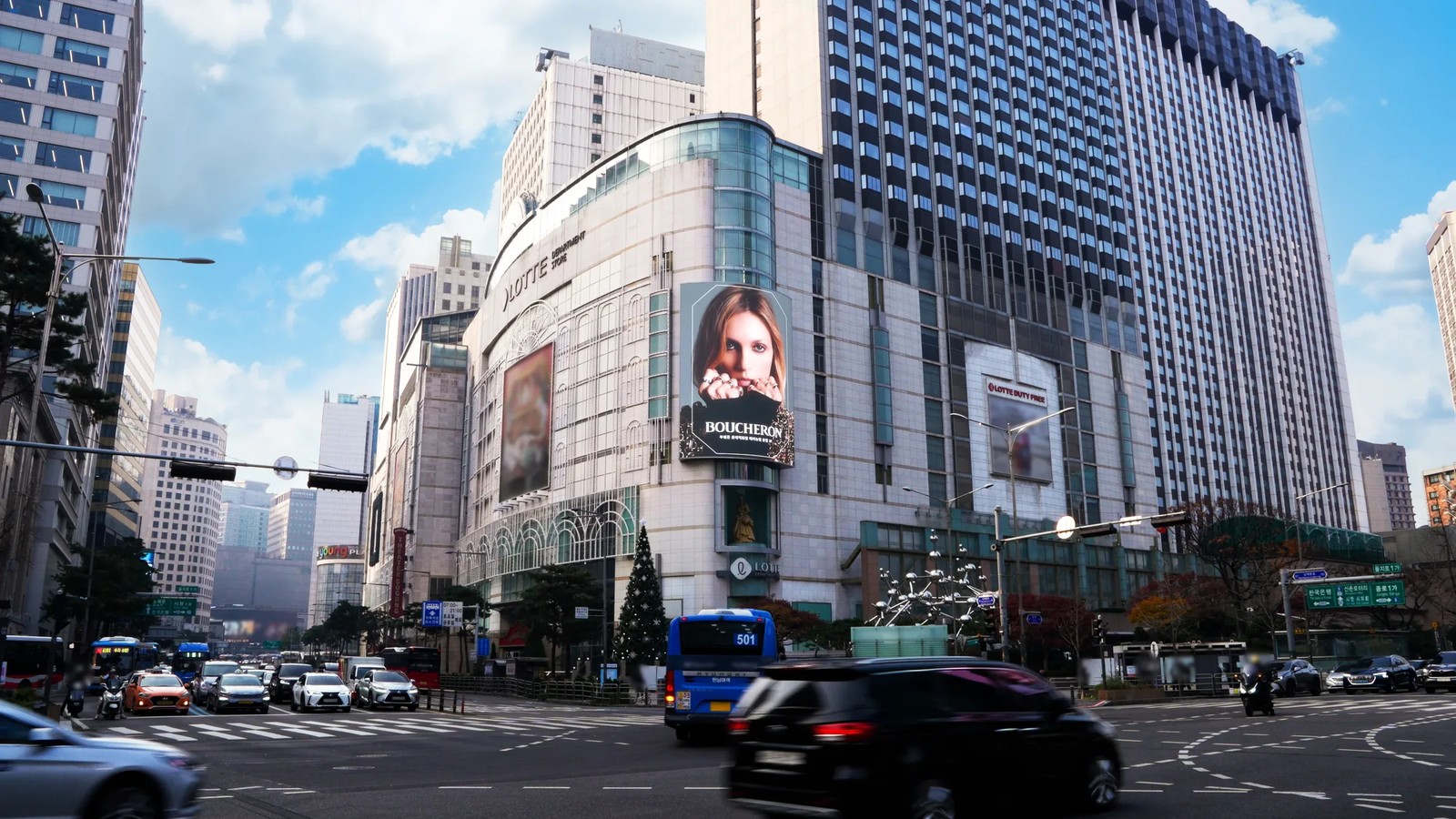 롯데백화점 명동본점 전광판